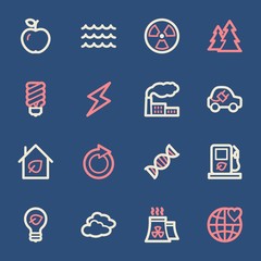 Green ecology web icons set