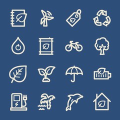 Ecology web icons.  Green technology, environment protection and