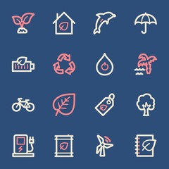 Green ecology web icons set