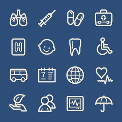 Medicine web icons.  Health and pharmacology, hospital and pharm