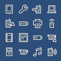 Mobile content web icons set