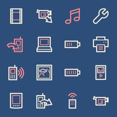 Obraz premium Mobile content web icons set
