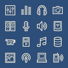 Media Web Icons Set