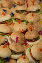  Cheeseburger Sliders with Lettuce Tomato and Cheese