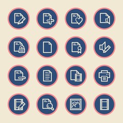 Document web icons set