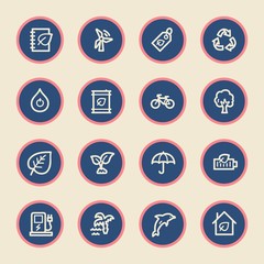 Green ecology web icons set
