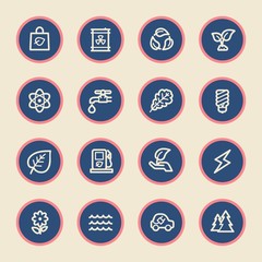 Green ecology web icons set