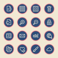 Image viewer web icons set