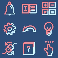 Organizer icons, light blue contour