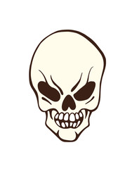 Vector stylized flat logo smiling pirate skull
