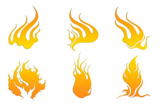 abstract fire isolated on white background