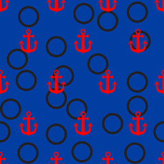 seamless pattern on the marine theme with anchor