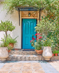 Fototapeta na wymiar Athens Greece, elegant house entrance