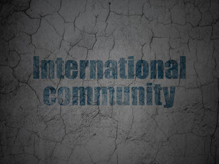Politics concept: International Community on grunge wall background