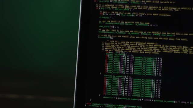 linear codes in computer at green background