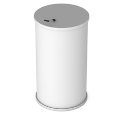 Trade show booth column white and blank. 3d render isolated on white background. High Resolution Template for your design.