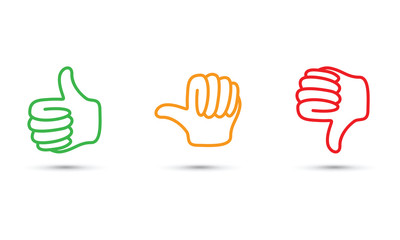 Fototapeta premium thumbs up down set