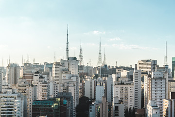 Fototapeta na wymiar Buildings near Paulista Avenue, in Sao Paulo, Brazil (Brasil)