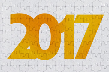 2017 number on jigsaw puzzle
