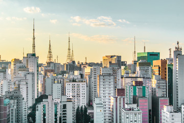 Fototapeta premium Buildings near Paulista Avenue, in Sao Paulo, Brazil (Brasil)