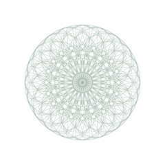 Guilloche decorative rosette element. Digital watermark. It can be used as a protective layer for certificate, voucher, banknote, money design, currency, note, check, ticket, reward etc