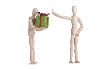 Wooden mannequin rejected gift