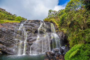 Scenic tropical waterfall