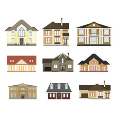 set of flat houses,cottages for infographics