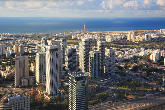 Panoramic view of Tel Aviv from the top