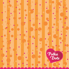 Orange pattern, polka dots. Vector illustration.