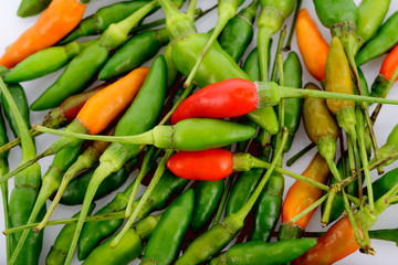 chili peppers isolated on white background