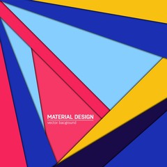 Vector material design background. Abstract creative concept layout template. For web and mobile app, paper art illustration design. style blank, poster, booklet. Motion wallpaper element. Flat ui