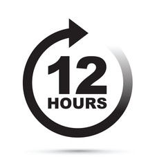 black 12 hour icon