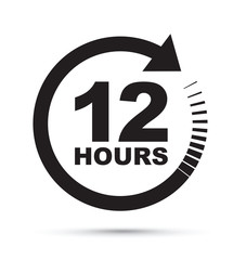 black 12 hour icon
