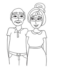 Elderly couple. Grandparents. Happy and healthy elderly people.