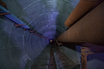 Round underground tunnel of heating duct 