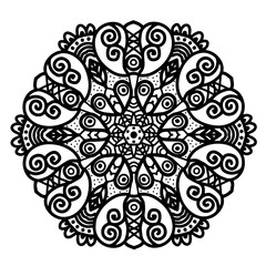 Hand drawing mandala round ornament