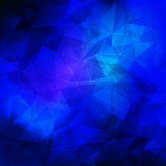 Obraz premium Blue polygon background. Polygon, geometric, diamond, or mosaic abstract background. Vector illustration of polygon.