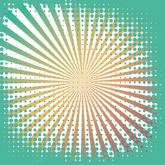 Abstract creative concept vector comics pop art style blank layout template with clouds beams and isolated dots pattern on background. For sale banner, empty bubble, illustration comic book design