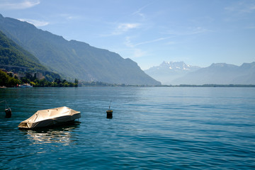 Fototapeta na wymiar Landscape of Lake Geneva.