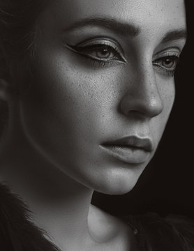 Portrait of young beautiful woman