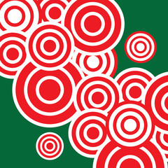 red circles and green background