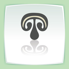 Vector outline mushroom slice icon. Modern infographic logo and pictogram.