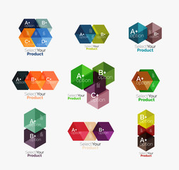 Business geometric layouts with option text