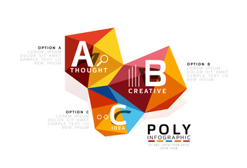 Moden low poly infographics template