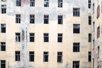 remains of a wall of a ruined house