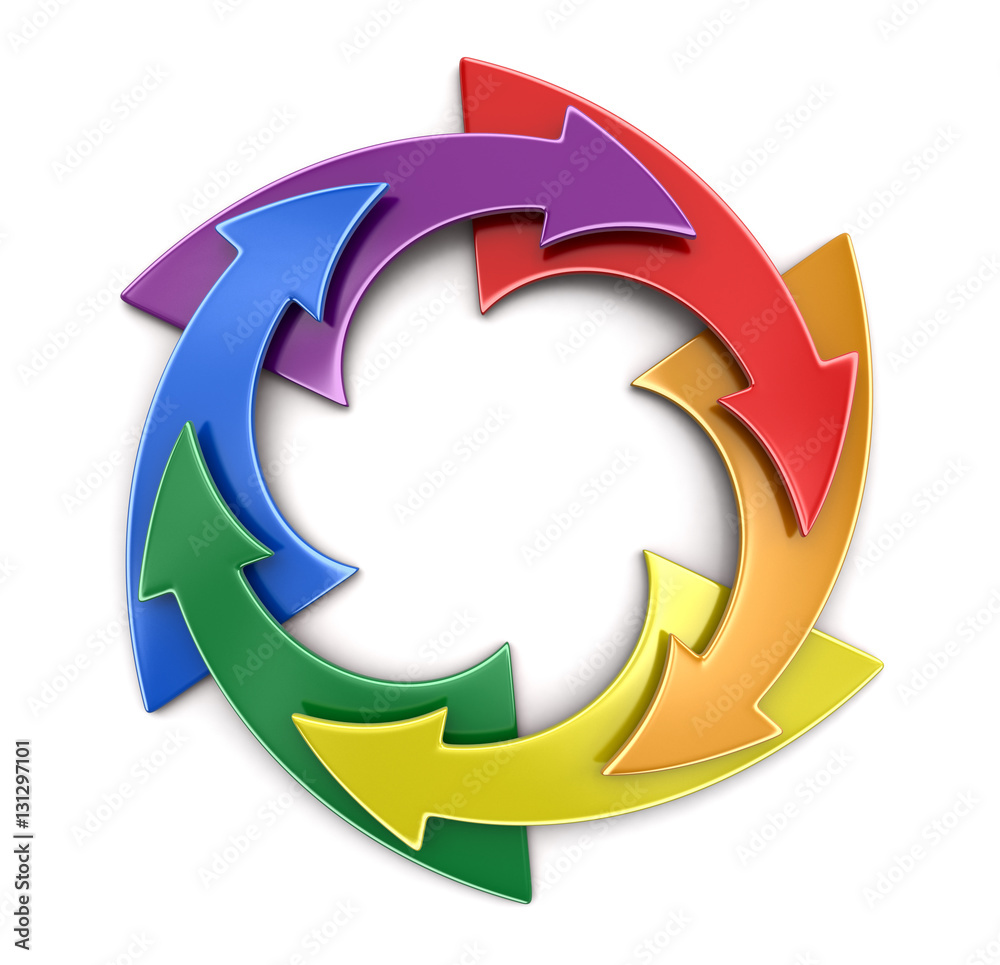 Poster color circular graph. image with clipping path