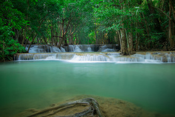 huay mae kamin waterfall in the forest