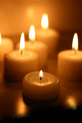 Fototapeta na wymiar Holiday candles burning