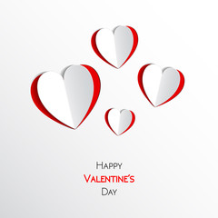 Happy Valentine Day greeting card with hearts, vector illustration of loving hearts